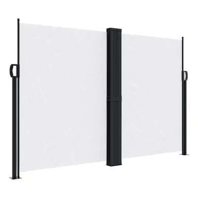 (white, x cm) vidaXL Retractable Side Awning Outdoor Privacy Screen Shade Black 120x1200 cm