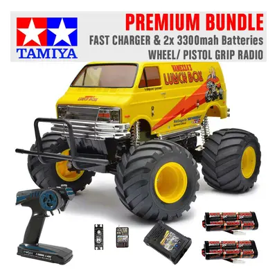 TAMIYA RC Lunch Box Monster Truck 1:12 Premium Wheel Radio Bundle