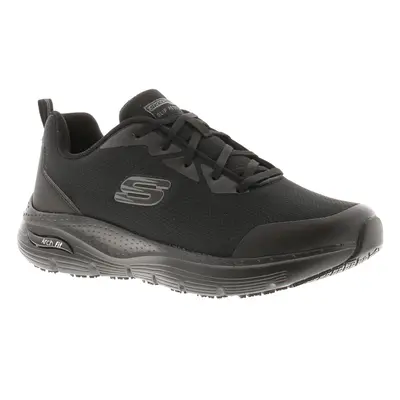 (Black, (Adults')) Skechers Womens Work Trainers Slip Resistant Arch Fit SR Lace Up black UK Siz