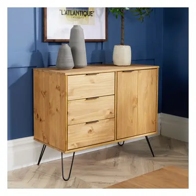 Home Source Acadia Compact Sideboard with Drawers Waxed Pine