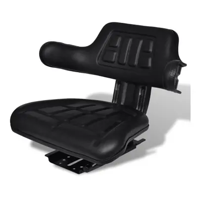 vidaXL Tractor Seat with Backrest Black Arm Rest Waterproof Forklift Replace