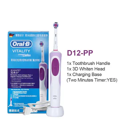 (Purple D12-PP) Oral B Electric Toothbrush VITALITY Braun D12 D12S