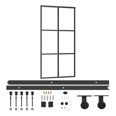 vidaXL Sliding Door with Hardware Set ESG Glass&Aluminium Sliding Door System