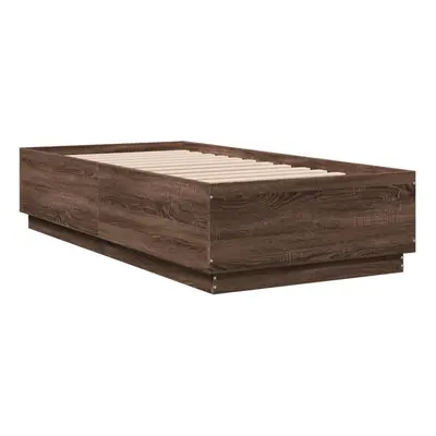 (brown oak, x cm) vidaXL Bed Frame Bedroom Bed Base Bedstead Mattress Foundation Engineered Wood