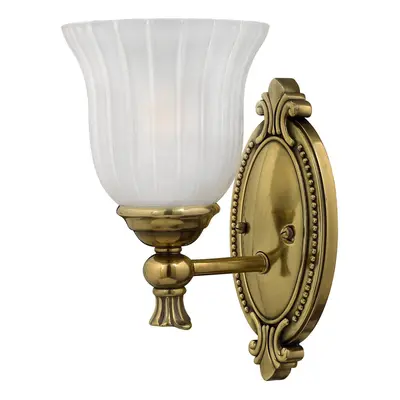 IP Wall LightCast Detailing Frosted Ribbed Glass Burnished Brass LED G9 3.5W