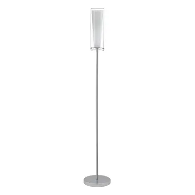 Floor Lamp Light Chrome Shade Clear White Glass Glass Opal Matt Bulb E27 1x60W