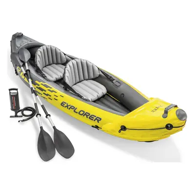 Intex Explorer K2 Person Inflatable Kayak Canoe Paddle Boat and Pump