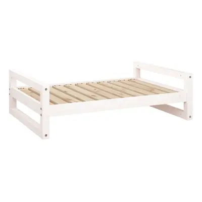 vidaXL Solid Pine Wood Dog Bed White 95.5x65.5x28 cm Wooden Pet Sofa Dog Couch