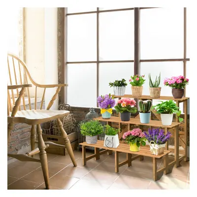 3-Tier Wooden Plant Stand Pot Holder Flower Ladder Rack Display Shelf