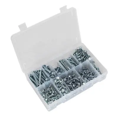 Sealey AB061SDH Self Drilling Screw Assortment 410pc Hex Head Zinc DIN 7504K