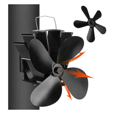 (Type A) Blade Eco-friendly Stove Fan Low Noise Home Fireplace Fan Efficient Heat Distribution