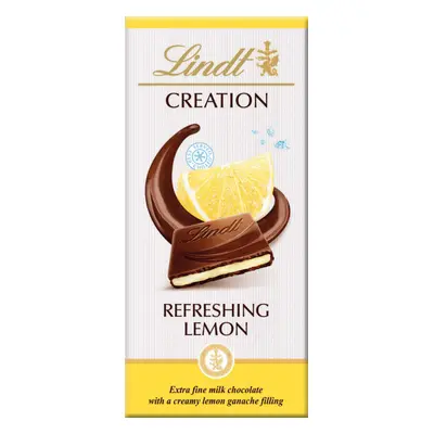 LINDT Creation Refreshing Lemon Milk Chocolate Bar 150g (Pack of 14)