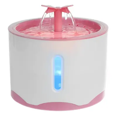 (Pink) 2.6L Intelligent Cat Water Dog Water Dispenser Feader Flowing Fountain for Pet Filters Dr