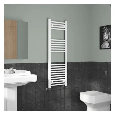 (1200x400mm, White) NRG Straight Central Heating Towel Rail Bathroom Heated Rad Radiators Ladder