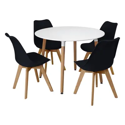 (Black) 5pc Charles Jacobs Beech Dining Set