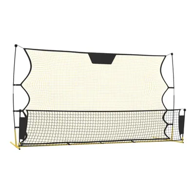 vidaXL Football Rebounder Net Black and Yellow 183x85x120 cm Polyester Net