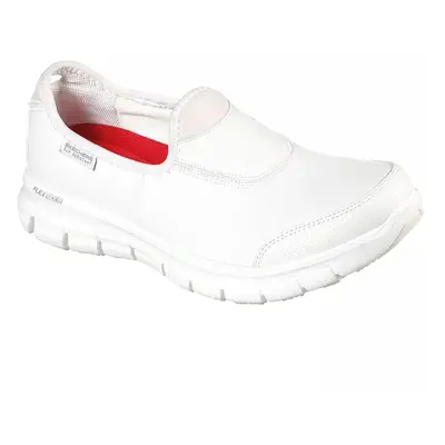 (3 UK, White) Skechers Womens Sure Track Slip Resistant Slip On Work Shoe