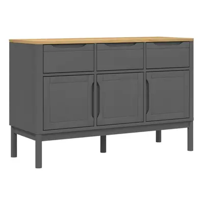 (grey) vidaXL Sideboard Cupboard Side Cabinet Home Storage Highboard Solid Wood Pine