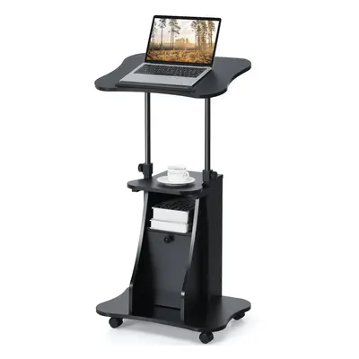 Mobile Sit to Stand Desk Height Adjustable Standing Desk Rolling Desk