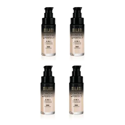 Milani Conceal And Perfect In Foundation + Concealer Porcelain 30ml x4