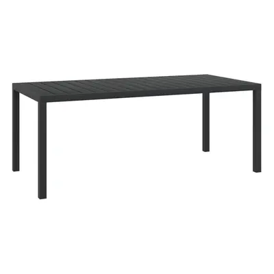 vidaXL Garden Dining Table WPC Aluminium 185x90x74cm Black Outdoor Furniture