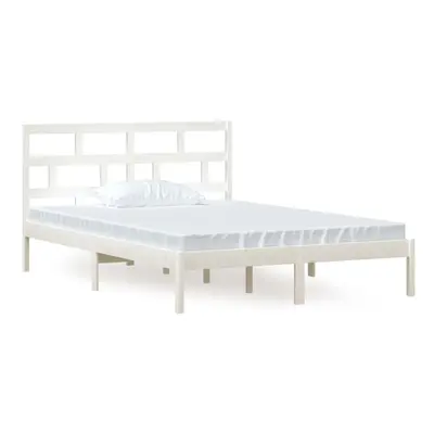 (white, x cm) vidaXL Bed Frame Bed Base Bedstead Bedroom Mattress Foundation Solid Wood Pine