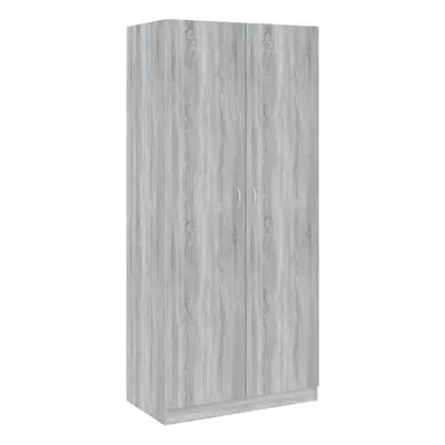 (grey sonoma) vidaXL Wardrobe Clothing Cabinet Hanger Clothes Organiser Unit Engineered Wood