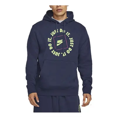 (L) NIKE Mens Fleece Hoodie JDI Hooded Sweatshirt Navy