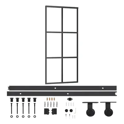 vidaXL Sliding Door with Hardware Set ESG Glass&Aluminium Sliding Door System