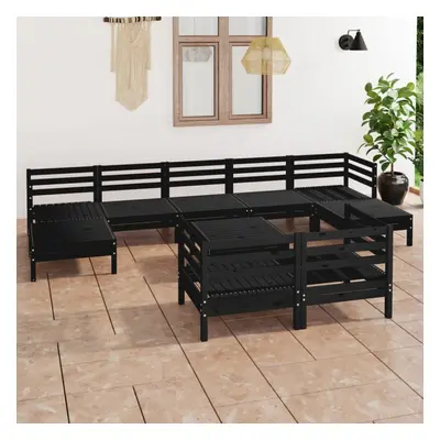 vidaXL Garden Lounge Set Outdoor Lounge Set Piece Black Solid Wood Pine