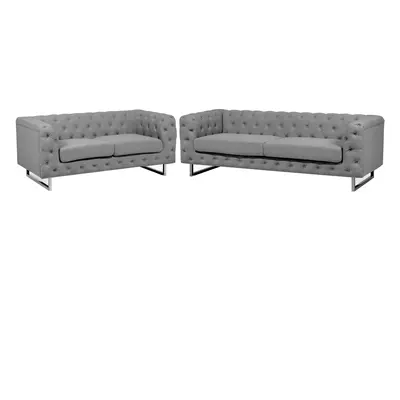 Fabric Sofa Set Grey VISSLAND