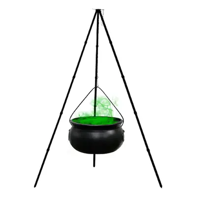 (Black, 130x30cm) Large Witch Cauldron On Tripod With LED String Light 51in Halloween Outdoor Ya