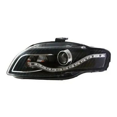 Eagle Eyes Starline LHD Projector Headlights Pair DRL Black For Audi A4 B7