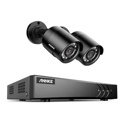 ANNKE 8+2CH 5MP H.265+ Smart DVR CCTV Camera System, 2x 2MP Weatherproof Security Bullet Camera,