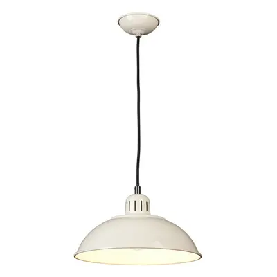 1 Bulb Ceiling Pendant Light Fitting Cream LED E27 60W Bulb