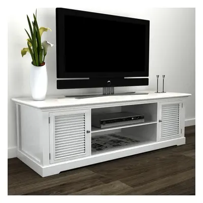 vidaXL Modern Large White Wooden TV Stand Cabinet Storage Entertainment Center