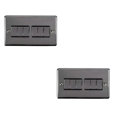 2 PACK Gang Metal Multi Light Switch BLACK NICKEL Way 10A Black Trim