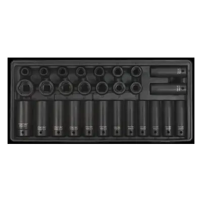 Tool Tray with Impact Socket Set 28pc 1/2"Sq Drive - Metric