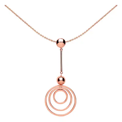 Jewelco London Ladies Rose Gold-Plated Sterling Silver Crop Circles Pendant Necklace inch - GVP4