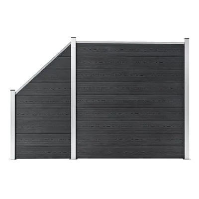 vidaXL WPC Fence Set Square + Slanted Grey Wooden Panel Sets Border Wall