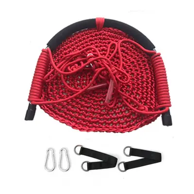 (Red) Children's Weaving Swing Rope Net Hammock Baby Family Hanging Chair For Outdoor Garden Bac