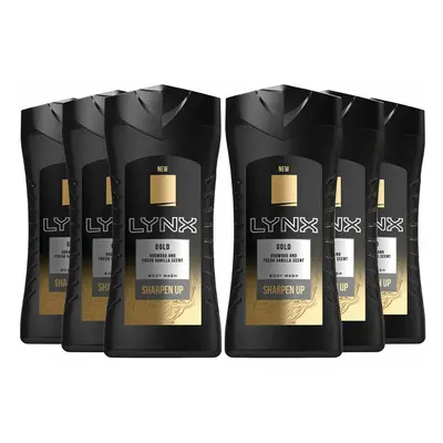 6pk Lynx Gold Sharpen Up Shower Gel & Body Wash - x 250ml