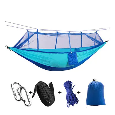 (Light Blue) Ultralight Parachute Hammock Hunting Mosquito Net Double Person Sleeping Bed Garden