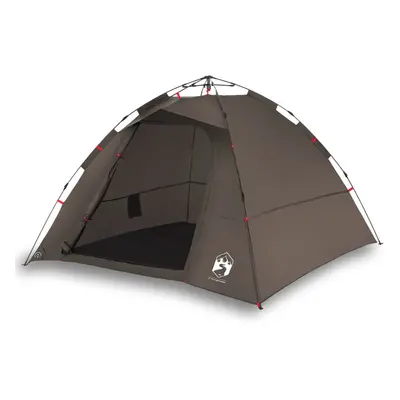 vidaXL Fishing Tent 4-Person Camping Tent Lightweight Tent Brown Quick Release