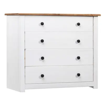 vidaXL Side Cabinet White Pine Panama Range Sideboard Drawer Bedside Table