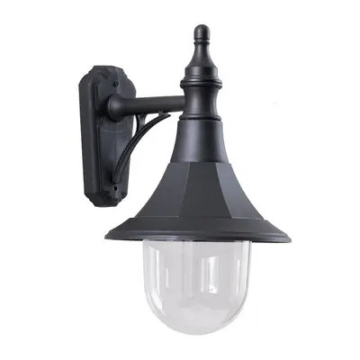 Outdoor IP44 Wall Light Black Polycarbonate LED E27 100W