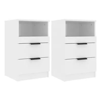 (high gloss white, 2) vidaXL 1/2x Bedside Cabinet Engineered Wood Home End Side Table Multi Colo