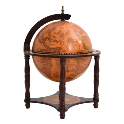 vidaXL Solid Wood Eucalyptus Globe Bar Wine Stand Brown Wooden Wine Storage