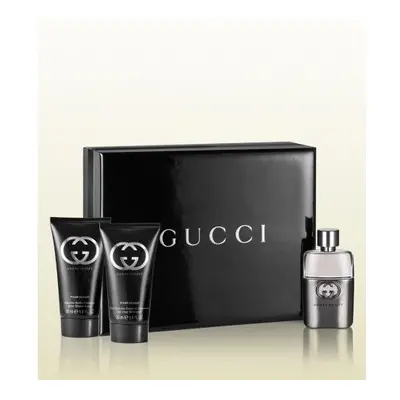 Gucci Guilty Pcs Set For Men: Oz Edt Sp + 1.7 Aftershave Balm + 1.7 S/G (Travel Set)