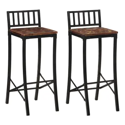 vidaXL Bar Chairs Bar Stool Kitchen Counter Chair pcs Solid Wood Reclaimed